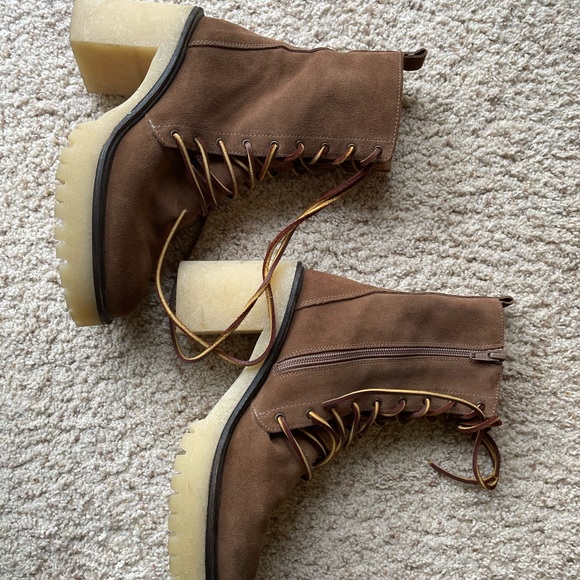 Free People Dylan Lace-Up Boots in Taupe - Picture 2 of 5